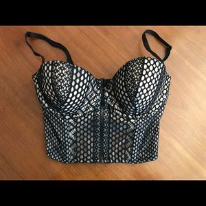 LIKE NEW! VS Sexy Eyelet Lace & Mesh Corset Top